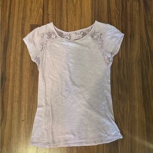 Lace Accent Short Sleeve Top